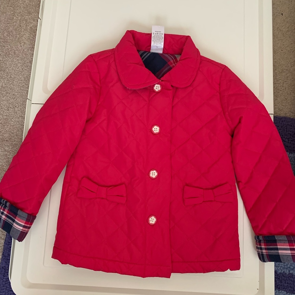 Gymboree girls bow quilted jacket 4T